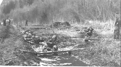 obstacle course at Canadian Battle Drill School on the Coldstream Ranch 194x